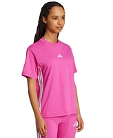 adidas Women's Cotton Essentials 3-Stripe T-Shirt