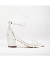 Flora Lace Bridal Low Heel Sandals