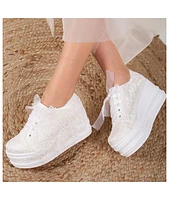 Claudine Lace Bridal Platform Sneakers