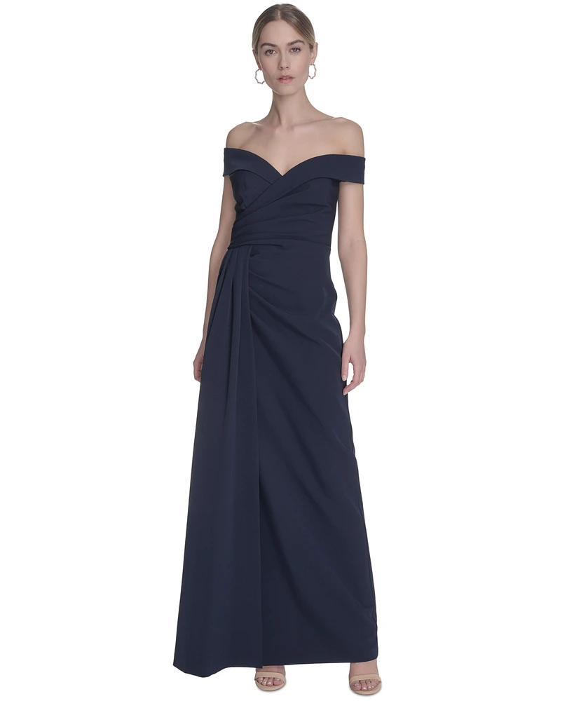 Eliza J Women's Off-The-Shoulder Crepe Gown