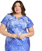 R & M Richards Plus Printed Shift Dress