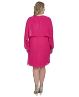 Jessica Howard Plus Embellished Capelet Dress