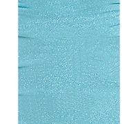 Juniors' Side-Ruched Lace-Up-Back Glitter Gown, Created for Macy's