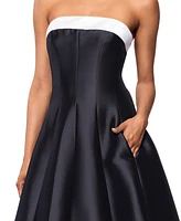 Betsy & Adam Women's Strapless Satin Mikado Party Dress