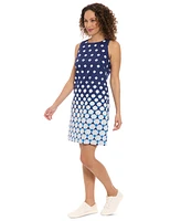 London Times Petite Graduated-Print Sleeveless Mini Dress