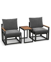 Gymax Set of 5 Furniture Set w/ Soft Cushions Space Saving Design Aluminum Frame