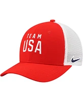 Nike Big Boys and Girls Red/White Team Usa Rise Performance Trucker Adjustable Hat