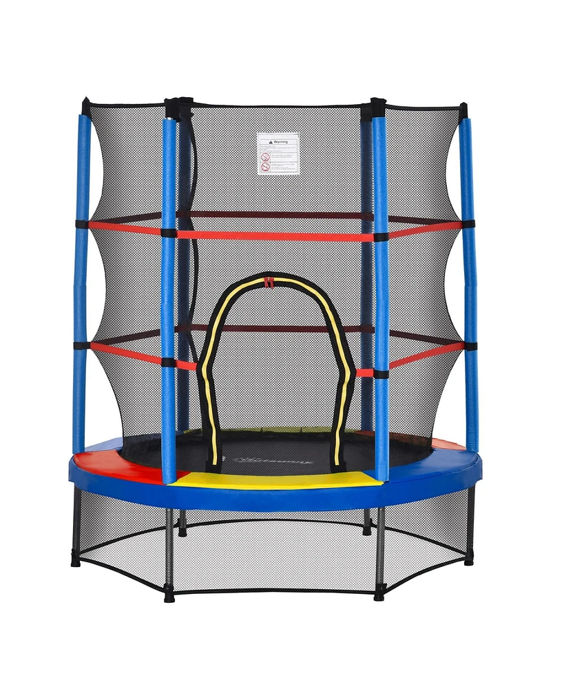 Outsunny Φ5FT Kids Trampoline with Enclosure Net,