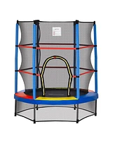 Outsunny Φ5FT Kids Trampoline with Enclosure Net,