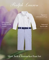 Polo Ralph Lauren Baby Boys Button-Down Shirt, Belt & Seersucker Pants Set