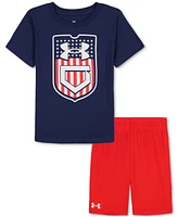 Under Armour Toddler & Little Boys Pennant Flag T-Shirt Shorts, 2 Piece Set