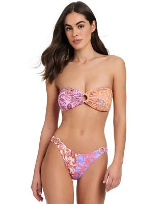 Red Carter Womens O Ring Bandeau Bikini Top Bikini Bottoms