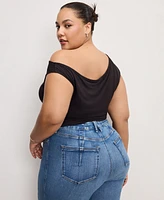 Good American Stretch Jersey Asymmetric Top, Regular & Plus Sizes
