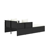 Sunbed with Cushions 71.7"x46.5"x24.8" Poly Rattan