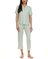 Flora by Nikrooz Women's Annie Printed Capri Pajama Set