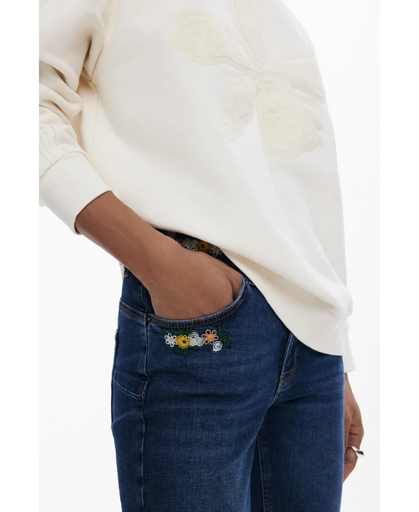 Desigual Women's Floral Skinny Jeans