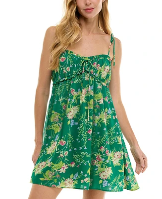 City Studios Juniors' Printed Babydoll Dress