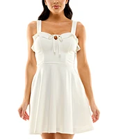 City Studios Juniors' Ruffled-Top Mini Dress