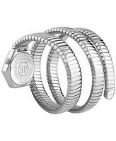 Philipp Plein Women's Snake Hexagon Stainless Steel Wrap Bracelet Watch 28mm