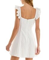 Seni & Cade Juniors' Fit Flare Eyelet Dress