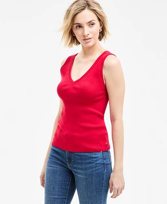 Tommy Hilfiger Women's Crochet-Trim Sweater Tank Top