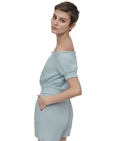 Dkny Jeans Women's Cotton Gauze Off-The-Shoulder Top