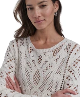 Dkny Jeans Women's Cotton Crochet Sweater - Ivy