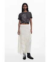 Desigual Women's Fringed knit skirt