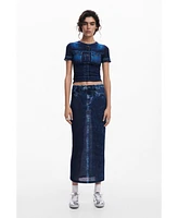 Desigual Women's Denim-effect skirt