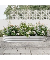 Raised Garden Bed Outdoor, Oval Large Metal Raised Planter Bed for for Plants, Vegetables, and Flowers