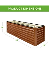 Best Choice Products 8x2x2ft Outdoor Metal Raised Garden Bed, Planter Box for Vegetables, Flowers, Herbs