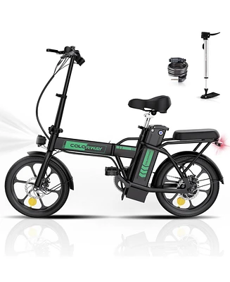 Colorway Electric Bike,500W/10.4Ah/36V Removable Battery E Bike, Electric Foldable Pedal Assist E-Bicycle,19.9MPH Bicycle for Teenager and Adults BK5M