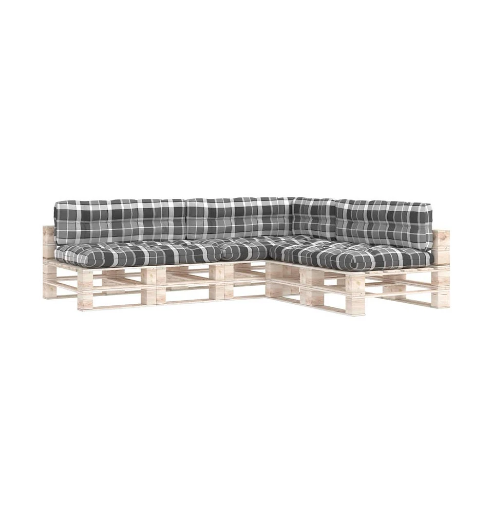 Pallet Sofa Cushions 7 pcs Check Pattern
