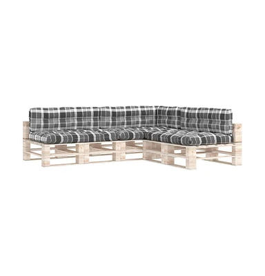 Pallet Sofa Cushions 7 pcs Check Pattern