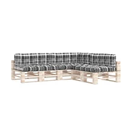 Pallet Sofa Cushions 7 pcs Check Pattern
