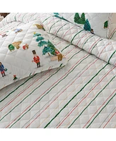 Linery & Co. Holiday Printed Microfiber Quilt Set with Shams