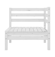 Patio Corner Sofa White Solid Wood Pine