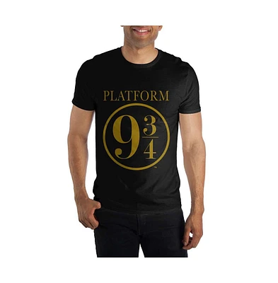 Harry Potter Men's Hogwarts Express Platform Nine and Three-Quarters 9 3/4 Black Tee T-Shirt Shirt-xx-Large