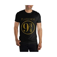 Harry Potter Big & Tall Hogwarts Express Platform Nine and Three-Quarters 9 3/4 Black Tee T-Shirt Shirt-4XL