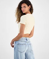 Guess Women's Peony Jacquard Crop Top