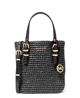 Michael Kors Quinn Small North South Woven Tote Crossbody