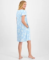 Charter Club Women's Cotton Scalloped Short-Sleeve Chemise, Exclusively at Macy's