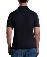 Karl Lagerfeld Paris Men's Ribbed Logo Polo Shirt
