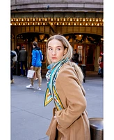 Jessie Zhao New York Double Sided Wool Silk Triangle Scarf Of Shapes Reconstruction