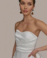 Donna Karan New York Women's Sweetheart-Neck Bow-Trim Dress