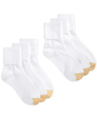 Gold Toe Women's 6-Pack Casual Turn Cuff Socks