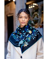 Jessie Zhao New York Double Sided Wool Silk Scarf Of Night Jungle Reverie