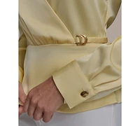 Donna Karan New York Women's Hardware-Trim Faux-Wrap Blouse