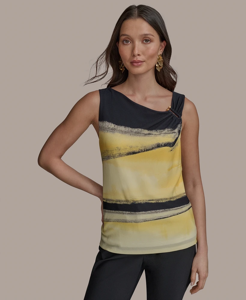 Donna Karan New York Women's Printed U-Wire Top