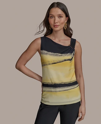 Donna Karan New York Women's Printed U-Wire Top
